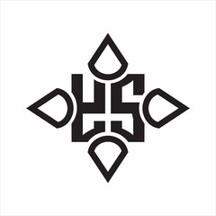 Obraz premium YS Logo monogram with four cone rounded by the shape design template on white background