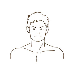 上半身の男性_短髪