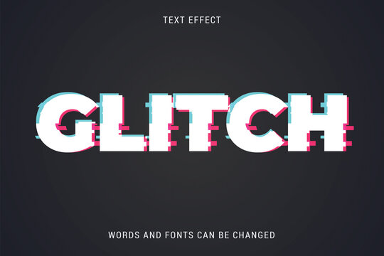 Glitch Text Effect 100% Editable Vector Image