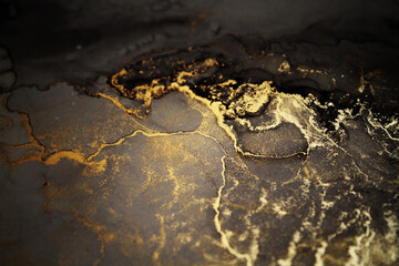 Ink, paint, abstract. Closeup of the painting. High quality details. Alcohol ink modern abstract painting, modern contemporary art