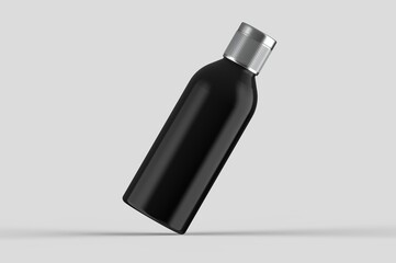 black plastic bottle