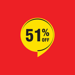 51 discount, Sales Vector badges for Labels, , Stickers, Banners, Tags, Web Stickers, New offer. Discount origami sign banner