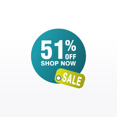 51 discount, Sales Vector badges for Labels, , Stickers, Banners, Tags, Web Stickers, New offer. Discount origami sign banner