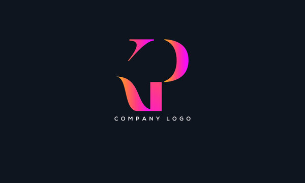 Abstract creative minimal and unique alphabet letter icon logo KP