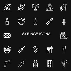 Editable 22 syringe icons for web and mobile