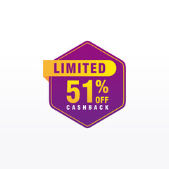 51 discount, Sales Vector badges for Labels, , Stickers, Banners, Tags, Web Stickers, New offer. Discount origami sign banner