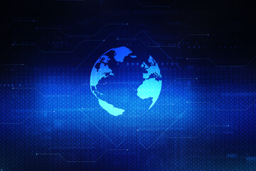 2d illustration world map abstract background