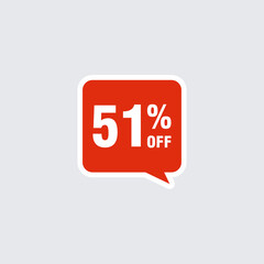 51 discount, Sales Vector badges for Labels, , Stickers, Banners, Tags, Web Stickers, New offer. Discount origami sign banner