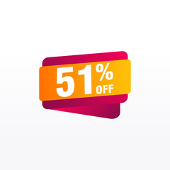 51 discount, Sales Vector badges for Labels, , Stickers, Banners, Tags, Web Stickers, New offer. Discount origami sign banner