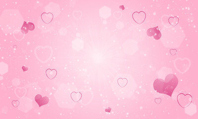 Abstract pink background with hearts