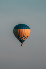 balloon on the city in the morning