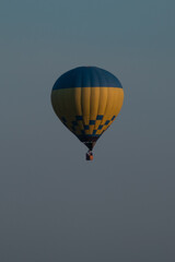 balloon on the city in the morning