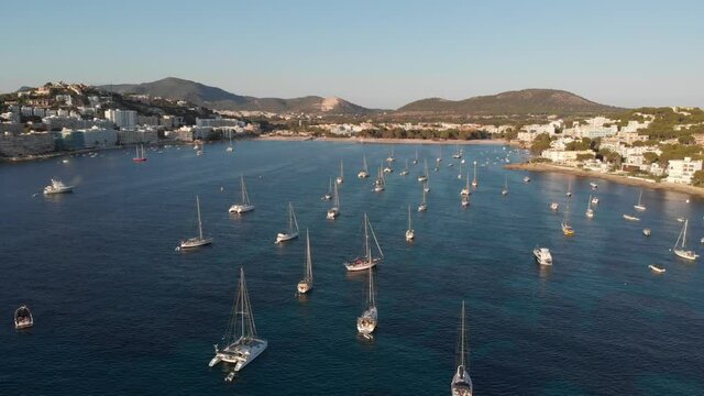 Santa Ponsa bay aerial drone view - Majorca