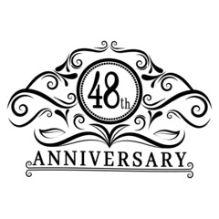 48 years Anniversary logo, luxurious 48th Anniversary design celebration.