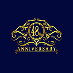 48 years Anniversary logo, luxurious 48th Anniversary design celebration.
