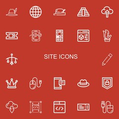 Editable 22 site icons for web and mobile