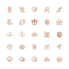 Editable 25 sharing icons for web and mobile