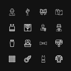 Editable 16 tie icons for web and mobile