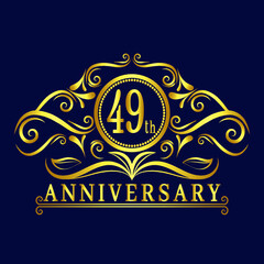 49 years Anniversary logo, luxurious 49th Anniversary design celebration.