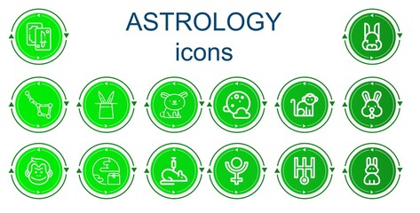 Editable 14 astrology icons for web and mobile