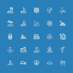 Editable 25 sailboat icons for web and mobile