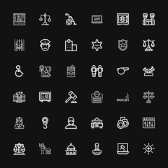 Editable 36 law icons for web and mobile