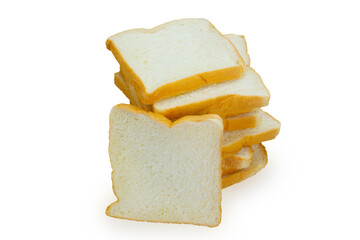 Slice of bread isolated on white background with clipping path