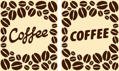 Coffee theme background, poster. Vector illustration