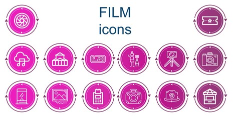 Editable 14 film icons for web and mobile