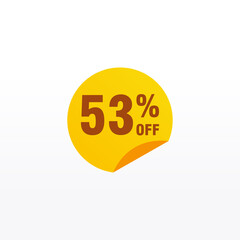 53 discount, Sales Vector badges for Labels, , Stickers, Banners, Tags, Web Stickers, New offer. Discount origami sign banner