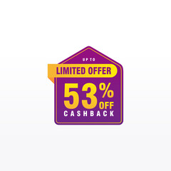 53 discount, Sales Vector badges for Labels, , Stickers, Banners, Tags, Web Stickers, New offer. Discount origami sign banner