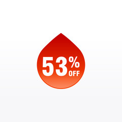 53 discount, Sales Vector badges for Labels, , Stickers, Banners, Tags, Web Stickers, New offer. Discount origami sign banner