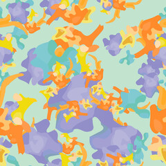 Fototapeta premium UFO camouflage of various shades of violet, blue, orange and yellow colors