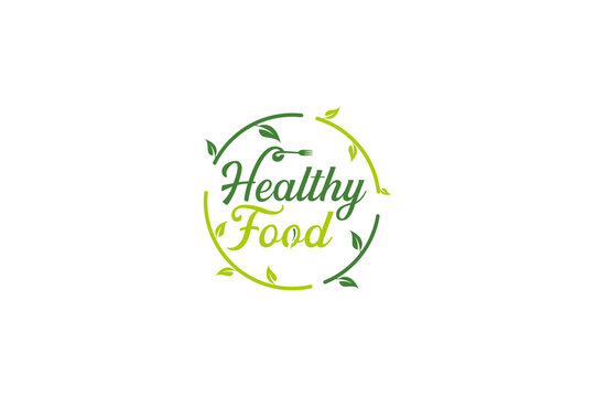 healthy food logo design vector template