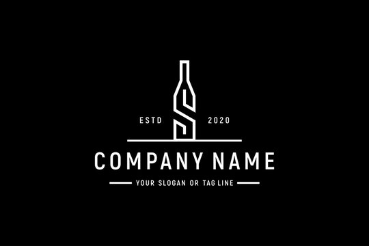 letter s bottle logo design vector template