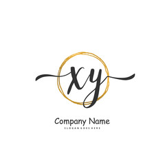 X Y XY Initial handwriting and signature logo design with circle. Beautiful design handwritten logo for fashion, team, wedding, luxury logo.