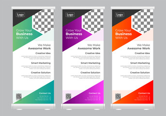 Modern business Roll up banner design template, Corporate banner design, Stand banner, Poster Brochure flat design template, creative concept, abstract background, pull up

D