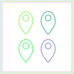 Map pointer vector icon set isolated  on white background. 