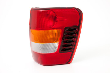 car spare part headlights on white background