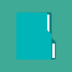 Folder with Document. Flat design vector illustration