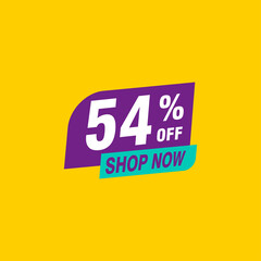 54 discount, Sales Vector badges for Labels, , Stickers, Banners, Tags, Web Stickers, New offer. Discount origami sign banner