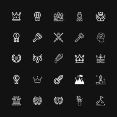 Editable 25 crown icons for web and mobile