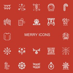 Fototapeta premium Editable 22 merry icons for web and mobile