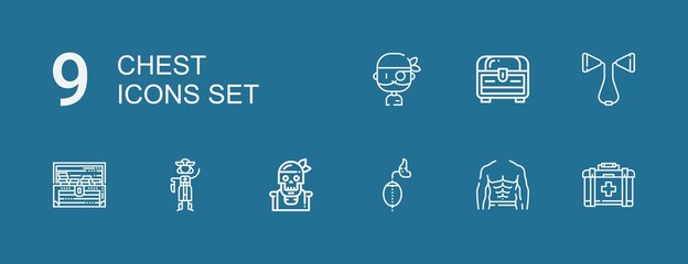 Editable 9 chest icons for web and mobile