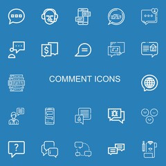 Editable 22 comment icons for web and mobile