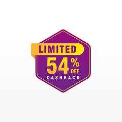 54 discount, Sales Vector badges for Labels, , Stickers, Banners, Tags, Web Stickers, New offer. Discount origami sign banner