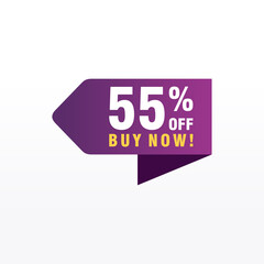 55 discount, Sales Vector badges for Labels, , Stickers, Banners, Tags, Web Stickers, New offer. Discount origami sign banner