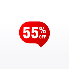 55 discount, Sales Vector badges for Labels, , Stickers, Banners, Tags, Web Stickers, New offer. Discount origami sign banner