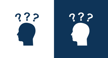 Pictograph of question mark and man icon illustration isolated vector sign symbol