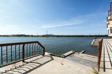 city embankment in sunny weather